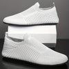 Men's Athletic Sneakers - Trail Running, Tennis, and Hiking Shoes, Casual Fashion in Black, White, Brown - Slip-On Low-Top Design with Fabric Upper and Rubber Sole
